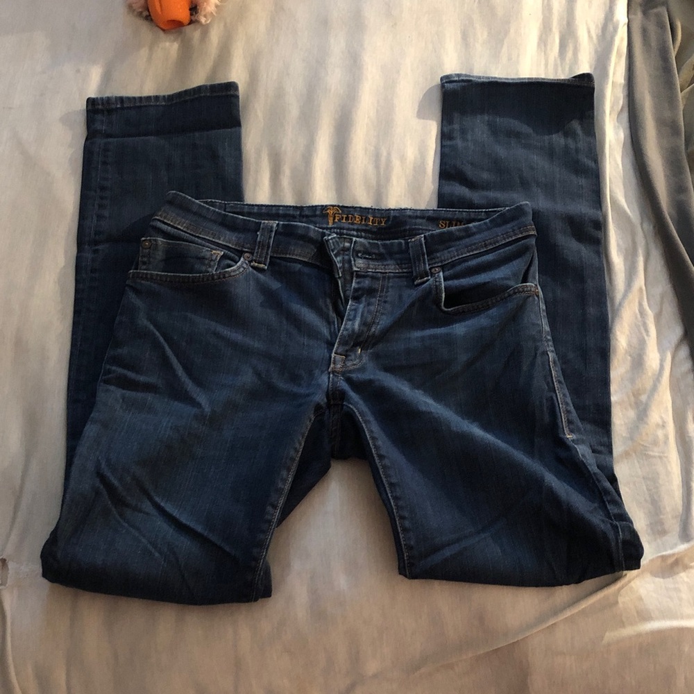 Fidelity Dark Blue Straight Jeans for Men